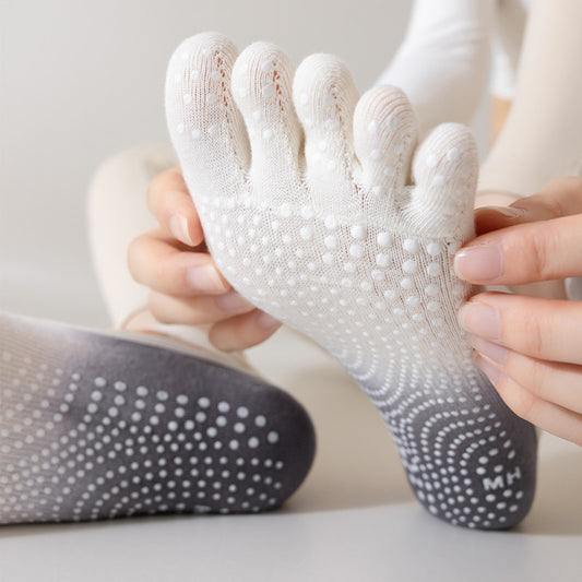 Active Ankle Open Back Five Toe Grip Socks