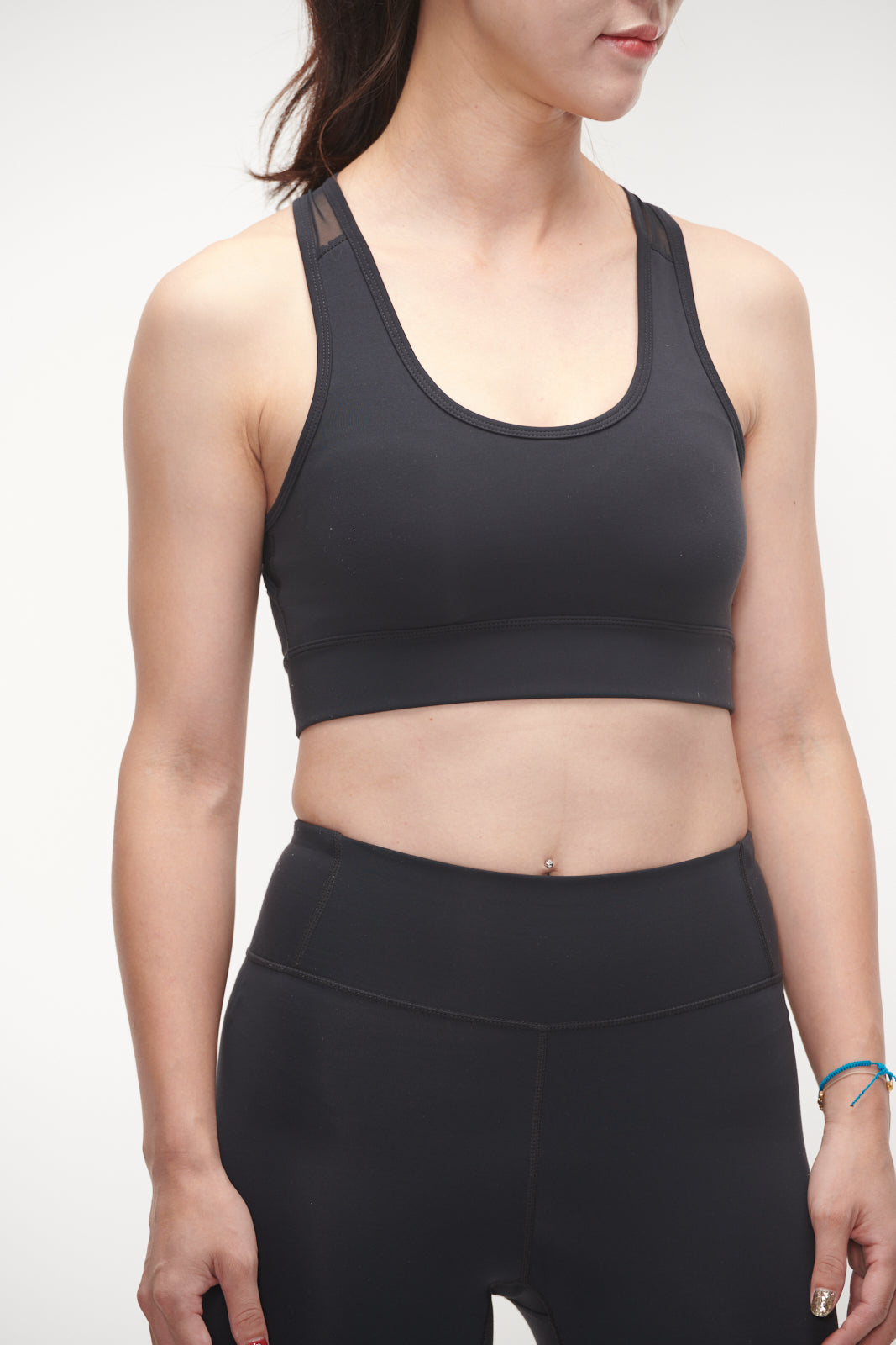 Active Mesh Black Sports Bra